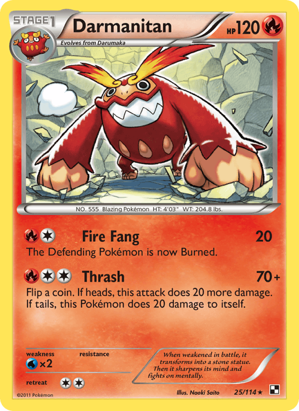 Darmanitan 25/114 Black & White English Pokémon card
