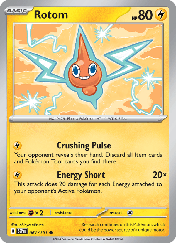 Rotom 61/191 Surging Sparks English Pokémon card