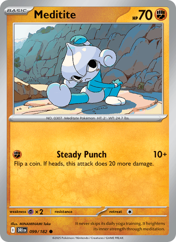 Meditite 99/182 Destined Rivals English Pokémon card