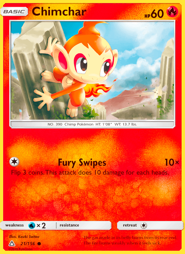 Chimchar 21/156 Ultra Prism English Pokémon card