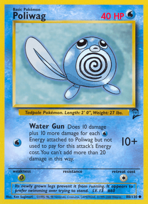 Poliwag 88/130 Base Set 2 English Pokémon card