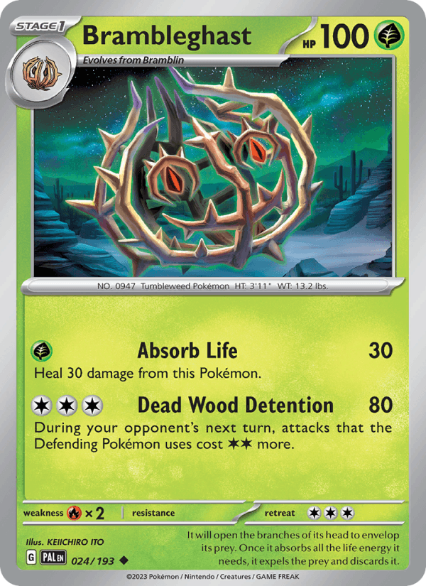 Brambleghast 24/193 Paldea Evolved English Pokémon card