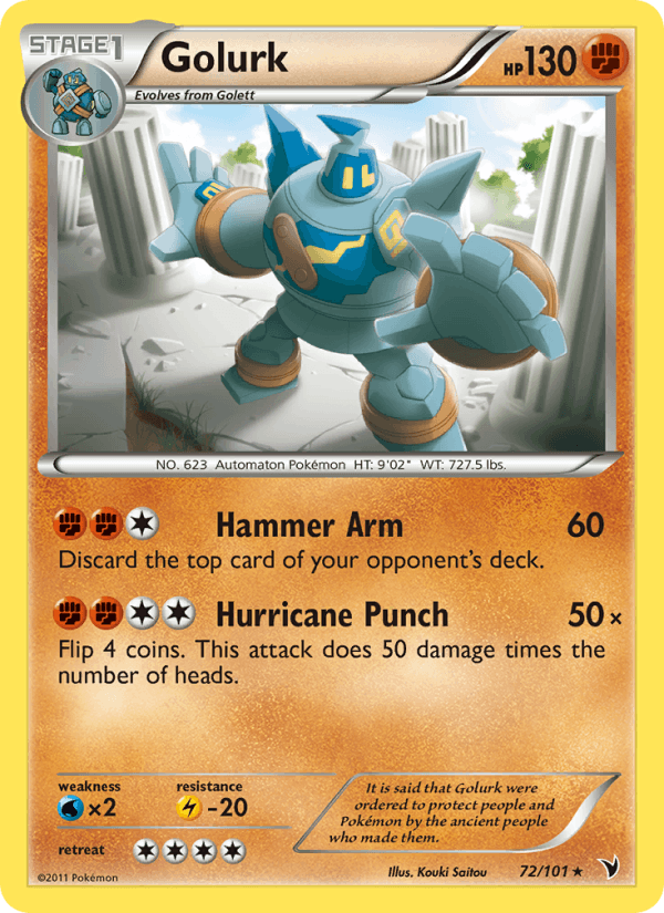 Golurk 72/101 Noble Victories English Pokémon card