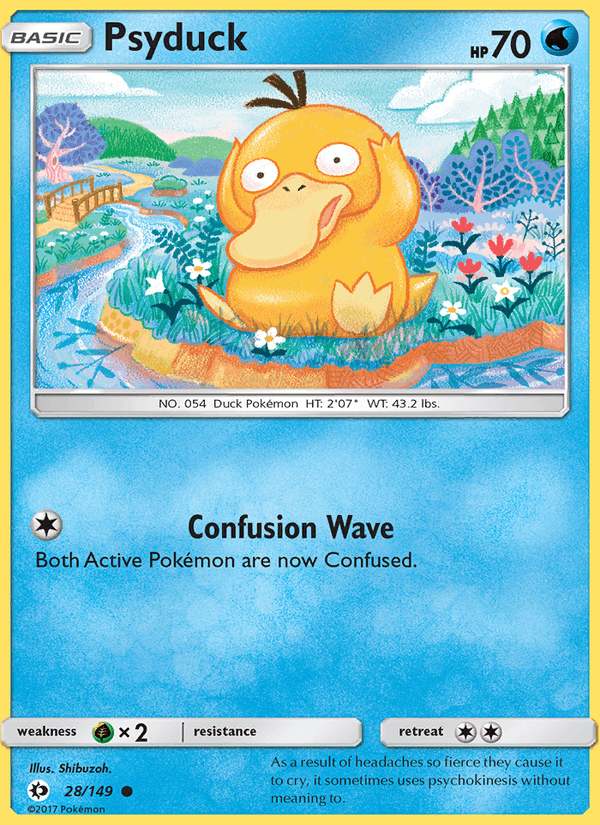 Psyduck 28/149 Sun & Moon Base Set English Pokémon card