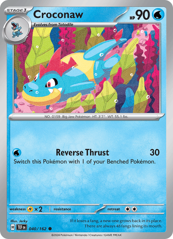 Croconaw 40/162 Temporal Forces English Pokémon card