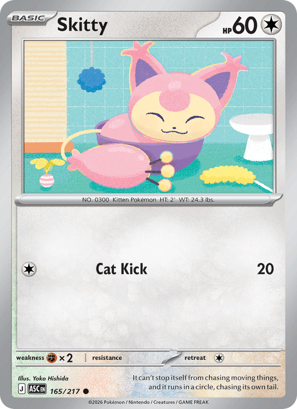 Skitty 165/217 Ascended Heroes English Pokémon card