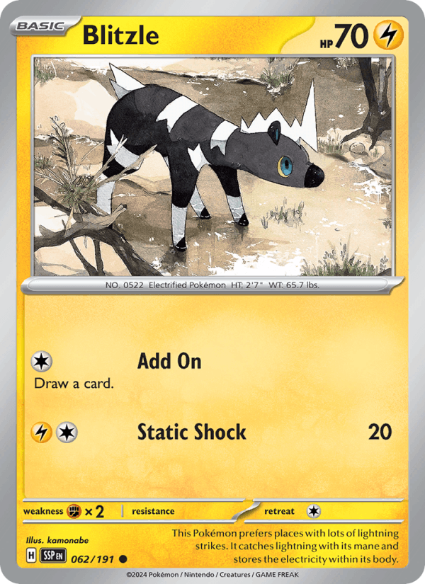Blitzle 62/191 Surging Sparks English Pokémon card