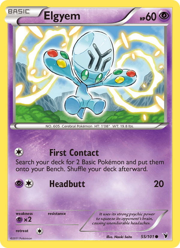 Elgyem 55/101 Noble Victories English Pokémon card
