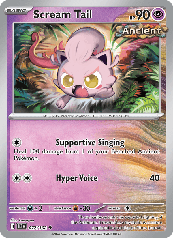 Scream Tail 77/162 Temporal Forces English Pokémon card