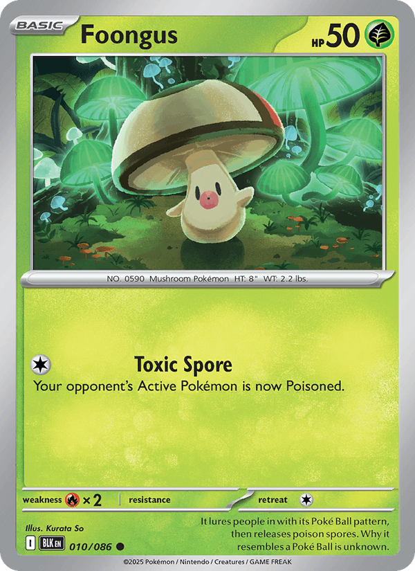 Foongus 10/86 Black Bolt English Pokémon card