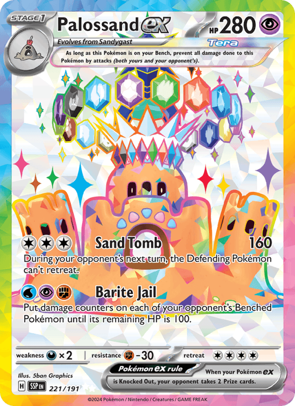 Palossand ex 221/191 Surging Sparks English Pokémon card