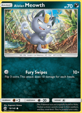 Alolan Meowth 78/149 Sun & Moon Base Set English Pokémon card