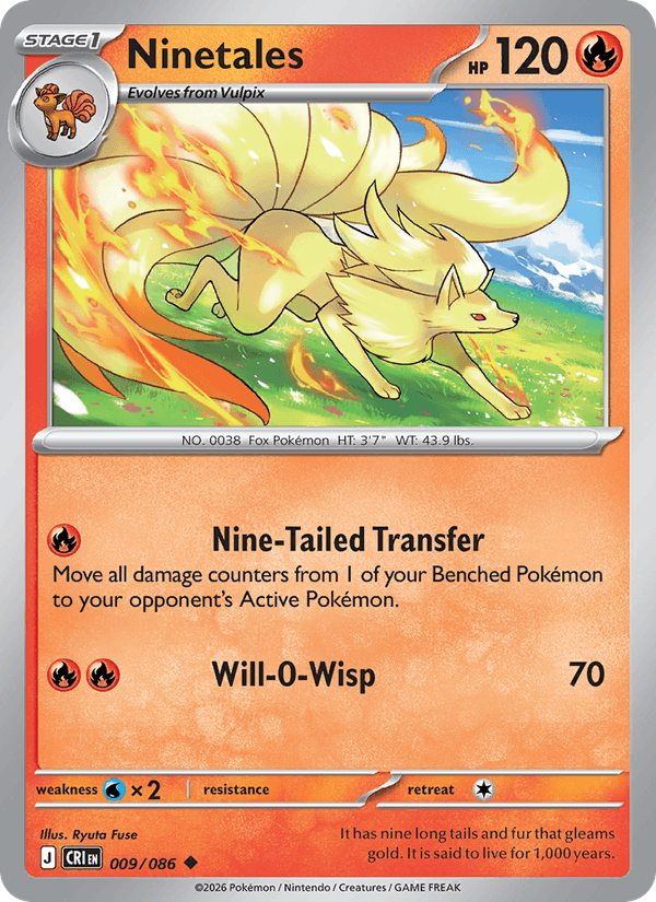Ninetales 9/86 Chaos Rising English Pokémon card