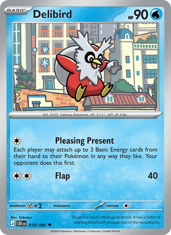 Delibird 18/86 Chaos Rising English Pokémon card