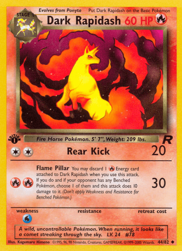 Dark Rapidash 44/82 Team Rocket English Pokémon card