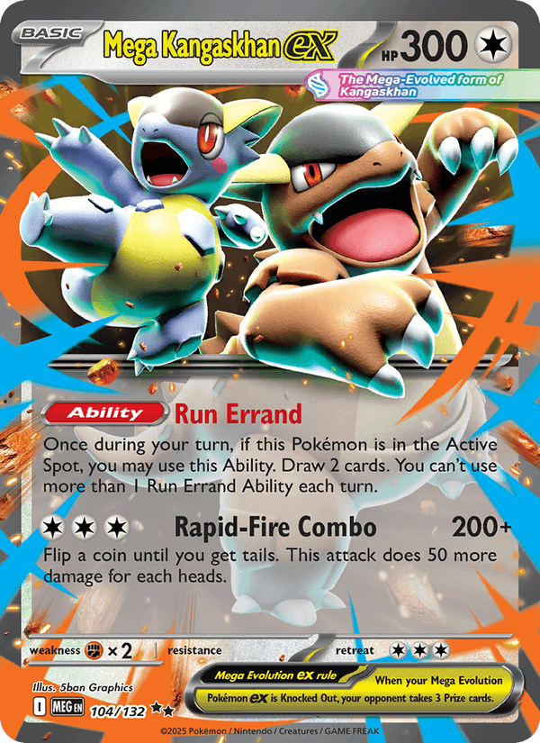 Mega Kangaskhan ex 104/132 Mega Evolution English Pokémon card