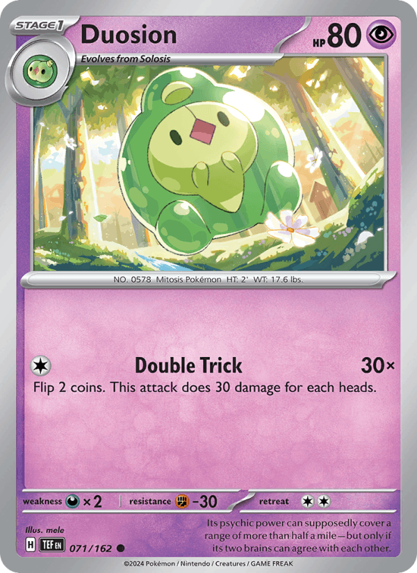 Duosion 71/162 Temporal Forces English Pokémon card