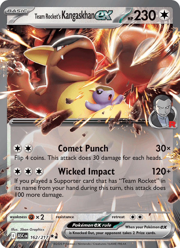 Team Rocket's Kangaskhan ex 162/217 Ascended Heroes English Pokémon card