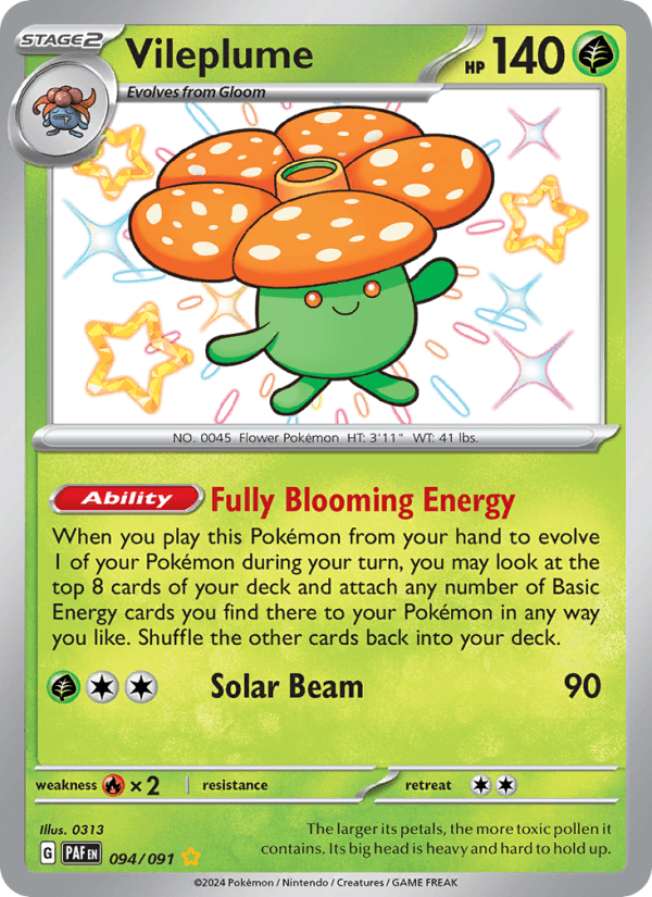 Vileplume 94/91 Paldean Fates English Pokémon card