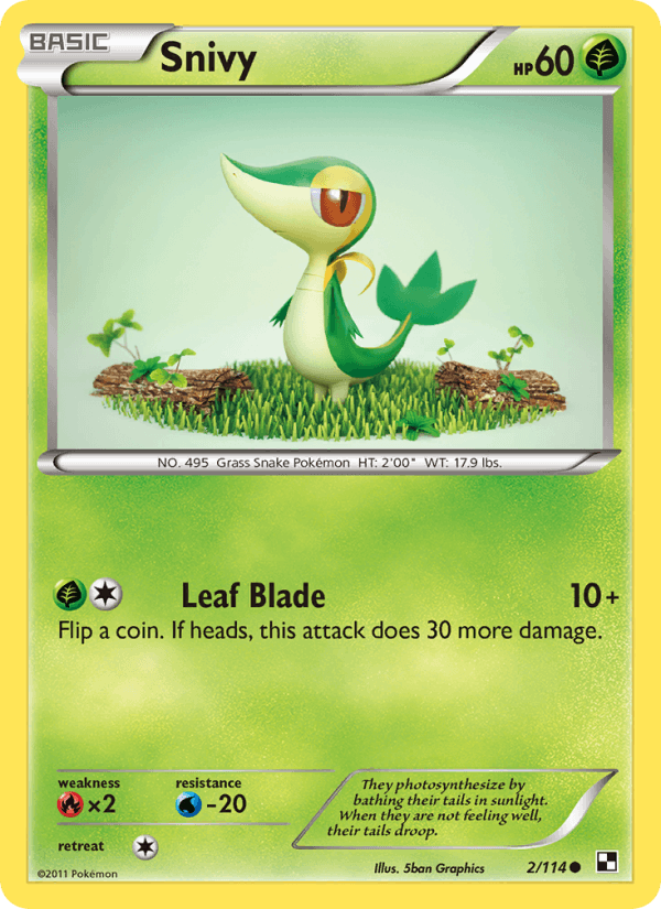 Snivy 2/114 Black & White English Pokémon card