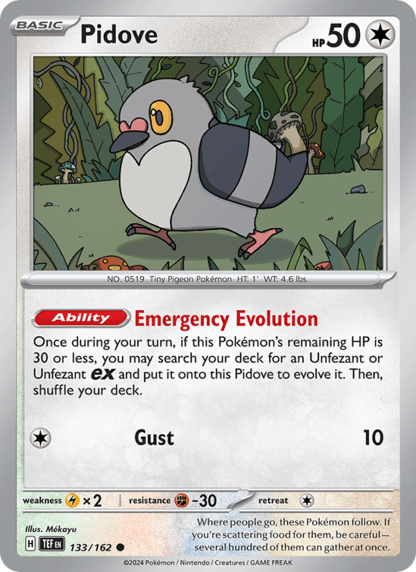 Pidove 133/162 Temporal Forces English Pokémon card
