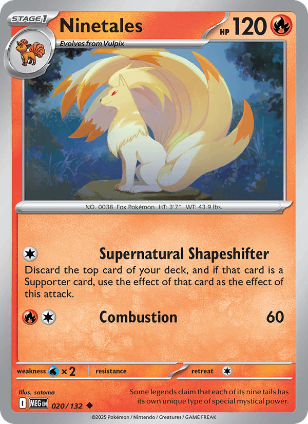Ninetales 20/132 Mega Evolution English Pokémon card