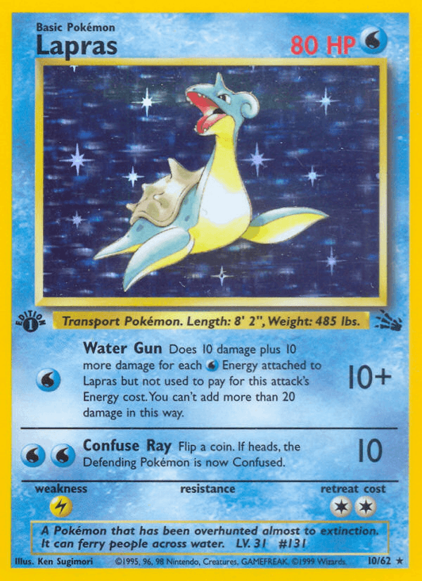 Lapras 10/62 Fossil English Pokémon card