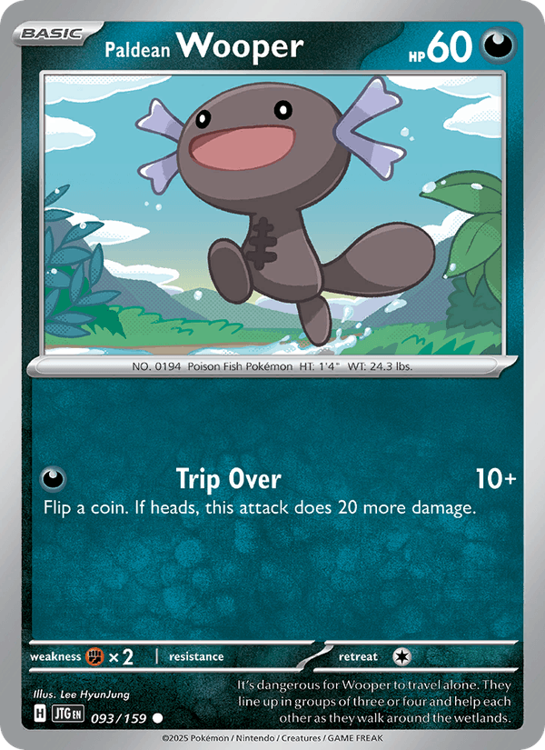 Paldean Wooper 93/159 Journey Together English Pokémon card