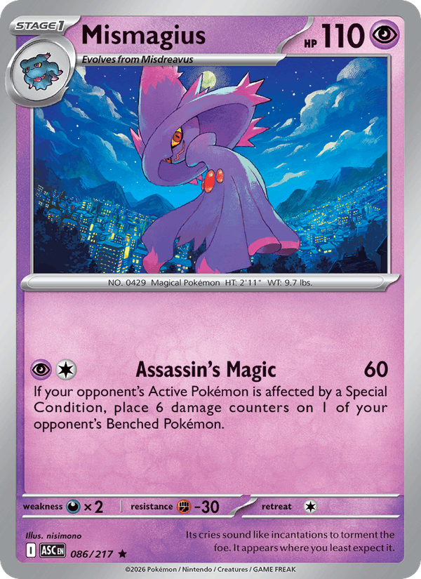 Mismagius 86/217 Ascended Heroes English Pokémon card