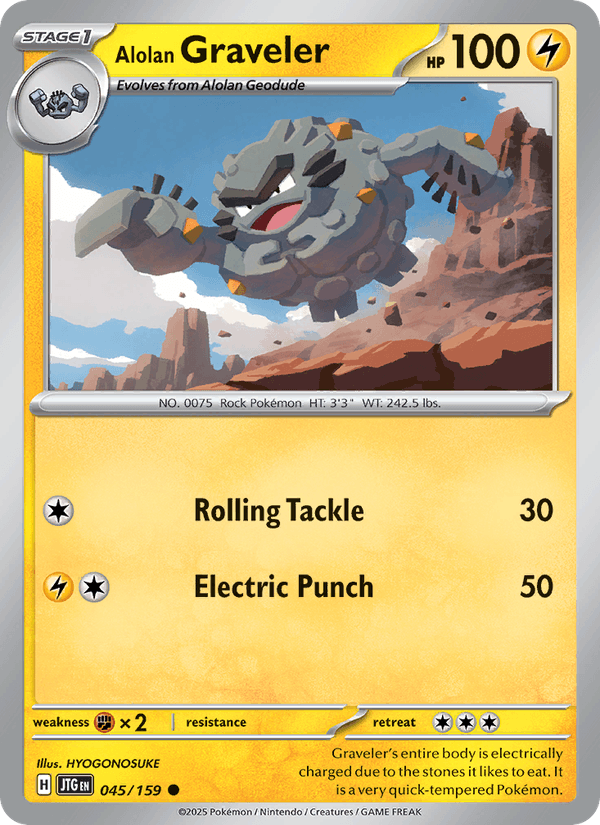 Alolan Graveler 45/159 Journey Together English Pokémon card