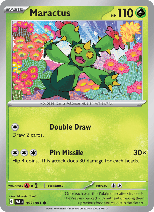 Maractus 3/91 Paldean Fates English Pokémon card