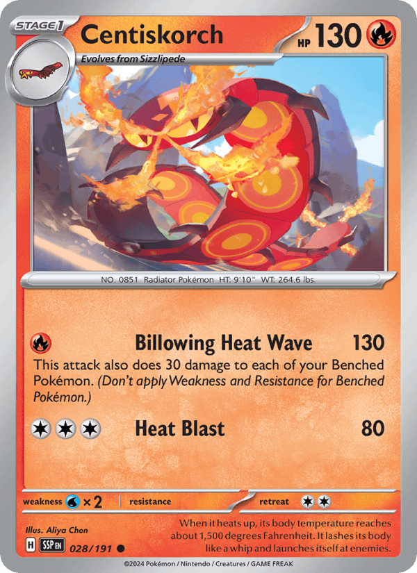 Centiskorch 28/191 Surging Sparks English Pokémon card