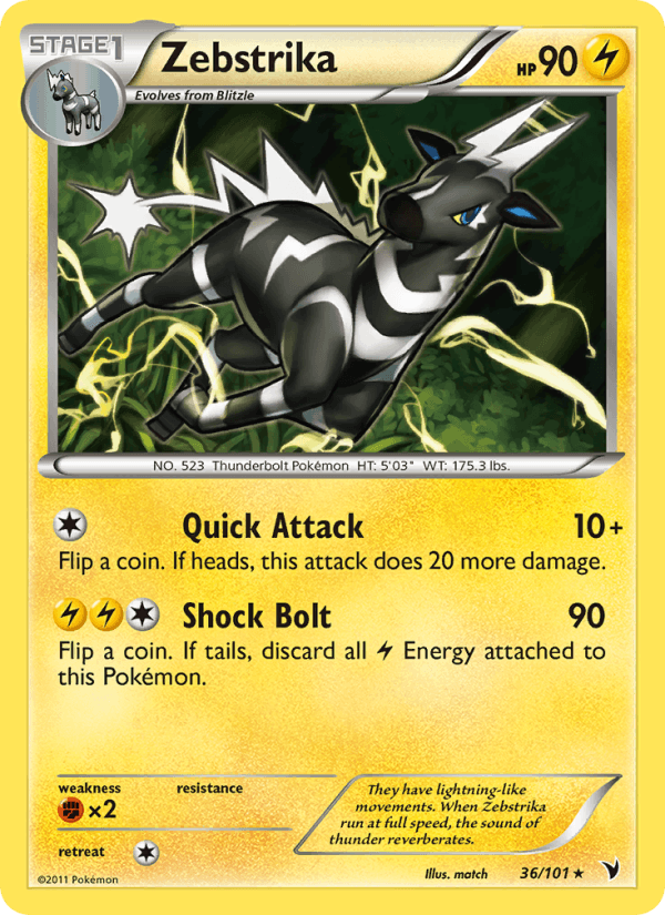 Zebstrika 36/101 Noble Victories English Pokémon card