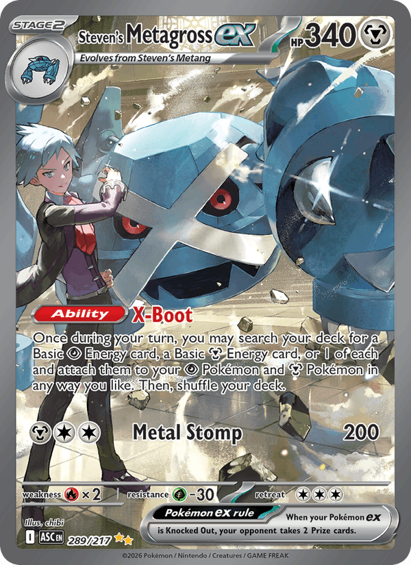 Steven's Metagross ex 289/217 Ascended Heroes English Pokémon card
