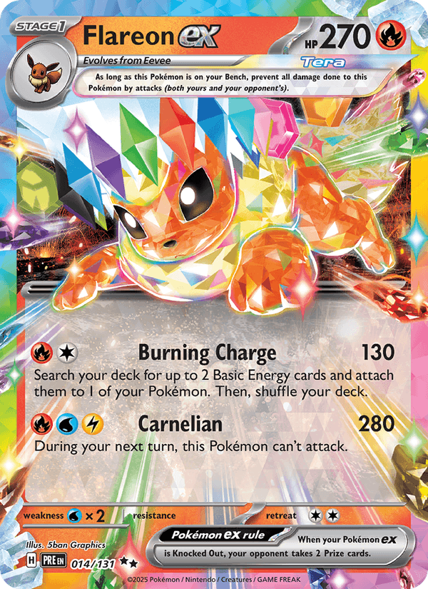 Flareon ex 14/131 Prismatic Evolutions English Pokémon card