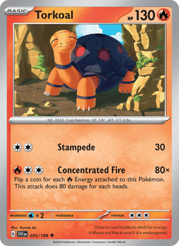 Torkoal 35/198 Scarlet & Violet English Pokémon card