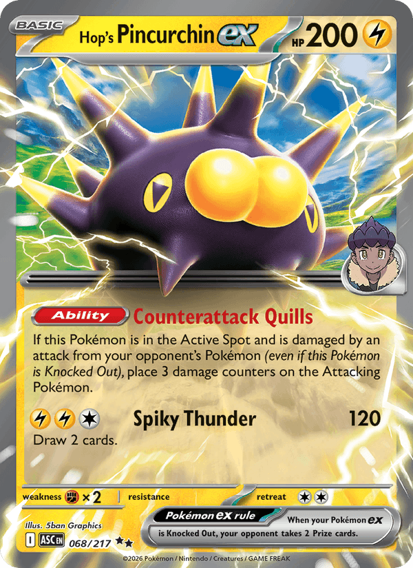 Hop's Pincurchin ex 68/217 Ascended Heroes English Pokémon card