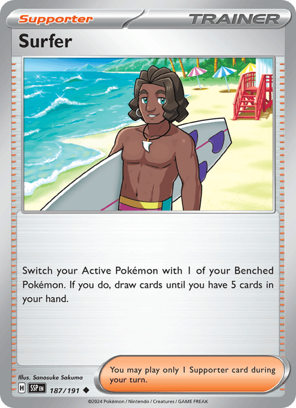 Surfer 187/191 Surging Sparks English Pokémon card