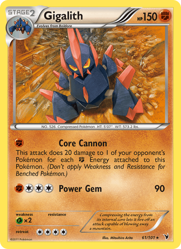 Gigalith 61/101 Noble Victories English Pokémon card