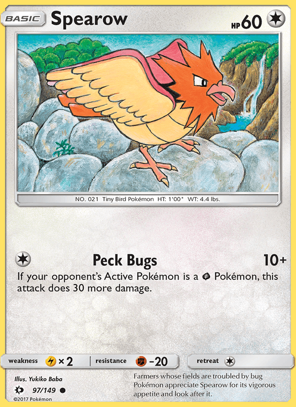 Spearow 97/149 Sun & Moon Base Set English Pokémon card