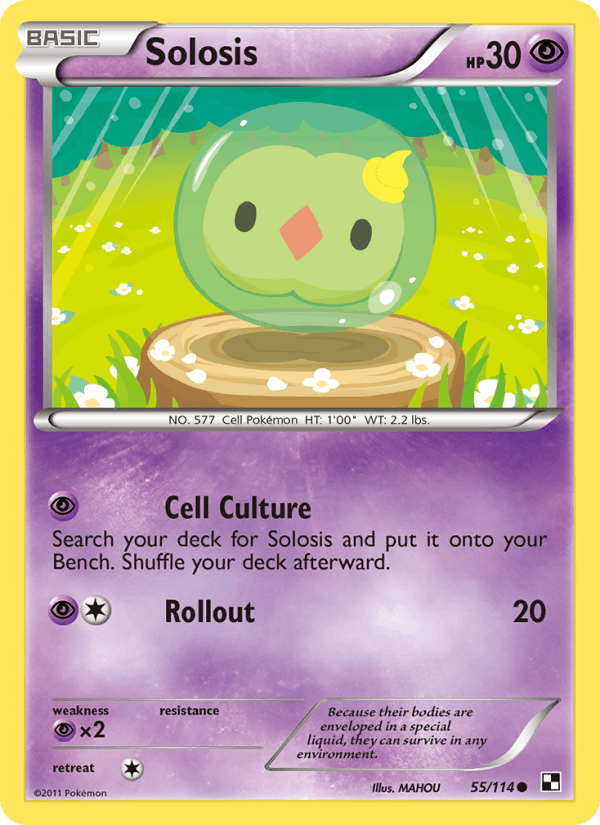 Solosis 55/114 Black & White English Pokémon card