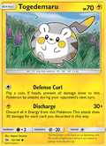 Togedemaru 53/149 Sun & Moon Base Set English Pokémon card