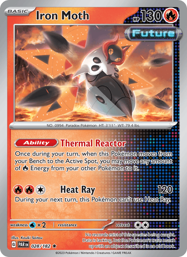 Iron Moth 28/182 Paradox Rift English Pokémon card