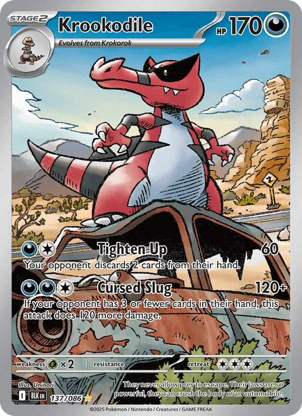 Krookodile 137/86 Black Bolt English Pokémon card