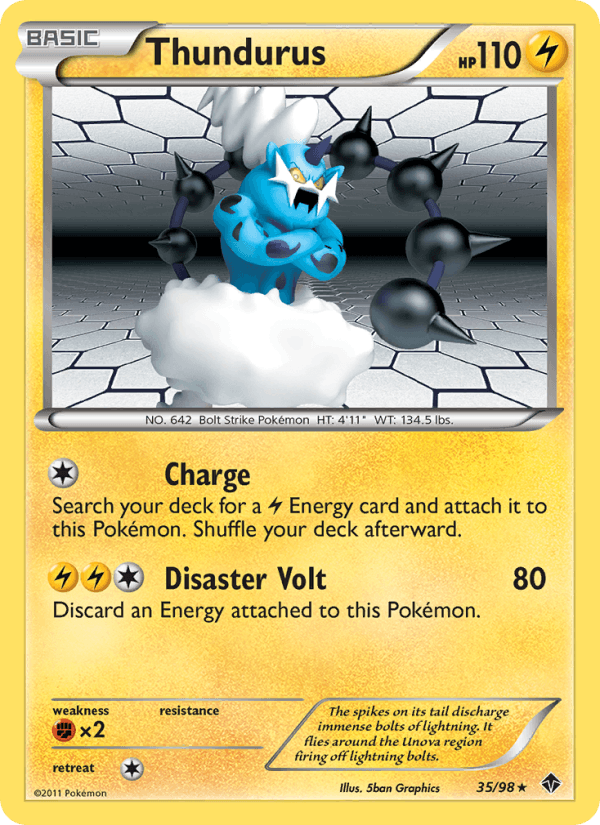 Thundurus 35/98 Emerging Powers English Pokémon card
