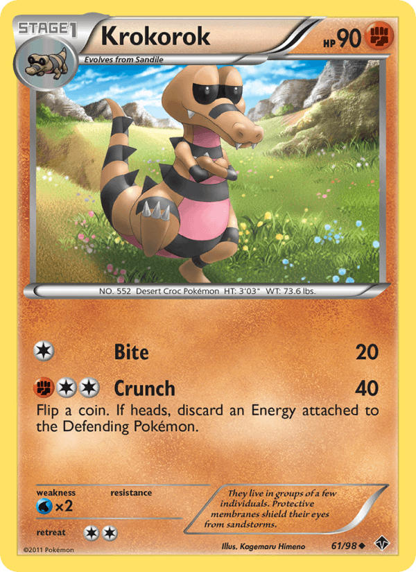 Krokorok 61/98 Emerging Powers English Pokémon card