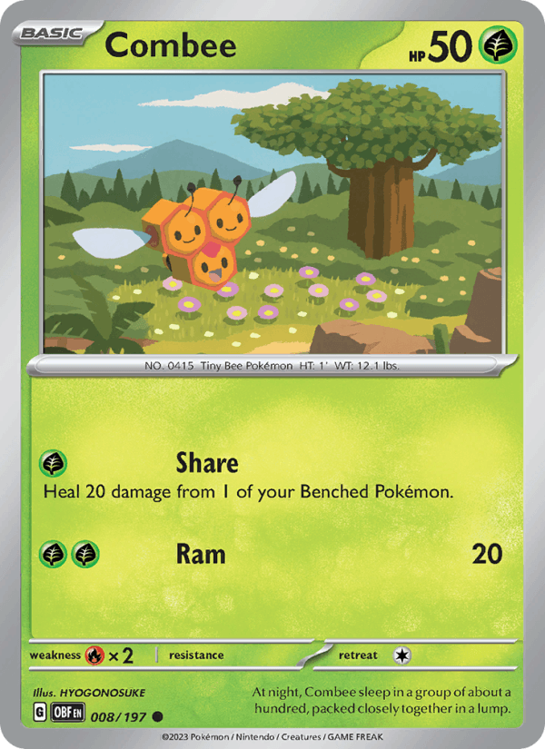 Combee 8/197 Obsidian Flames English Pokémon card