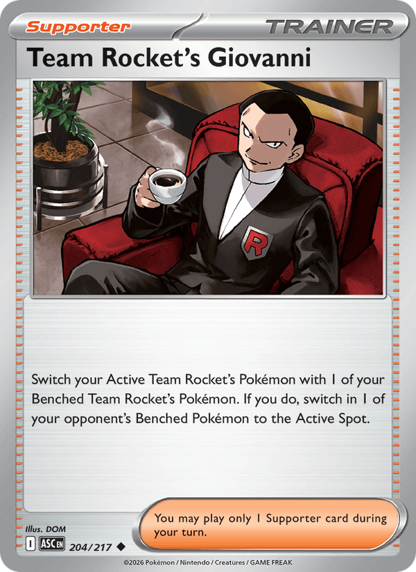 Team Rocket's Giovanni 204/217 Ascended Heroes English Pokémon card