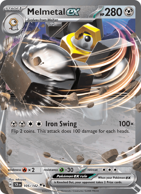Melmetal ex 105/142 Stellar Crown English Pokémon card