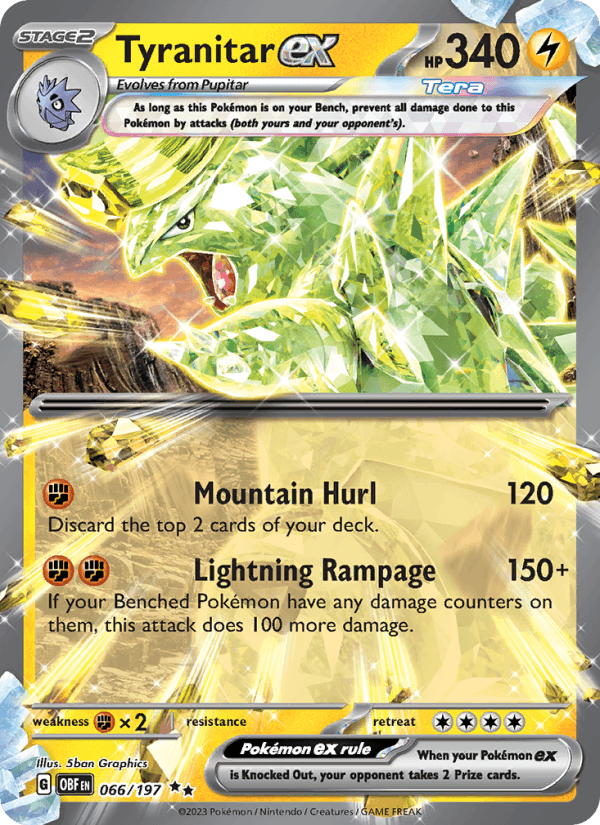 Tyranitar ex 66/197 Obsidian Flames English Pokémon card